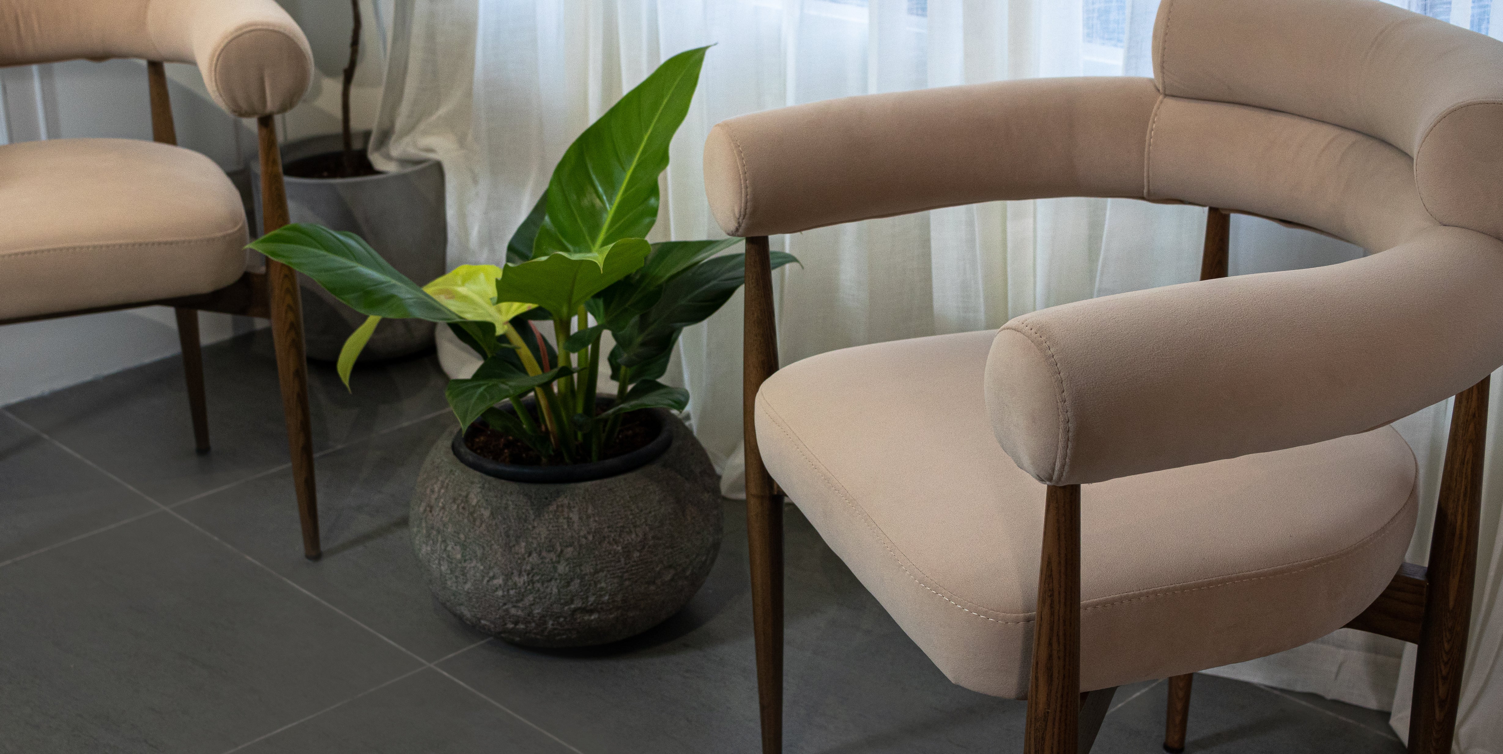Beige dining chair